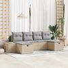 vidaXL Havesofa Sæt med pude 6 pcs Beige polyrattan