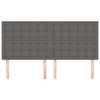 vidaXL sengegavl grå 160x5x118/128 cm kunstlæder