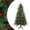 vidaXL Kunstigt Hinged Juletr&aelig; Gr&oslash;n 150 cm PVC, PE og St&aring;l