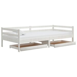 vidaXL daybed med skuffer 90x200 cm massivt fyrretr&aelig; hvid