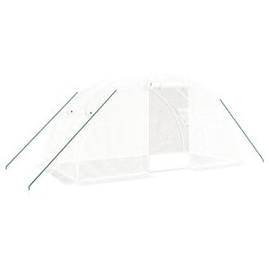 vidaXL drivhus med st&aring;lstel 8 m&sup2; 4x2x2 m hvid