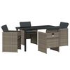 vidaXL Have Spisebordss&aelig;t 5 pcs Gr&aring; polyrattan