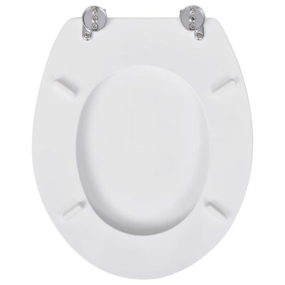 vidaXL toiletsæde MDF låg enkelt design hvid