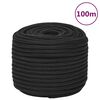 vidaXL tovv&aelig;rk til b&aring;d 14 mm 100 m polypropylen sort