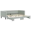 vidaXL daybed med udtr&aelig;k 90x190 cm velour lysegr&aring;