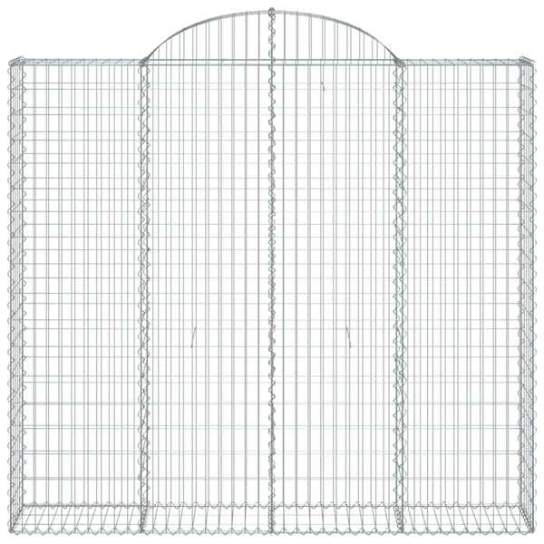 vidaXL buede gabionkurve 25 stk. 200x50x180/200 cm galvaniseret jern