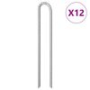 vidaXL teltpl&oslash;kker 12 stk. U-facon 41,5 cm &Oslash;12 mm galvaniseret st&aring;l