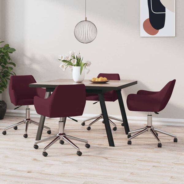 vidaXL drejelige spisebordsstole 4 stk. stof lilla