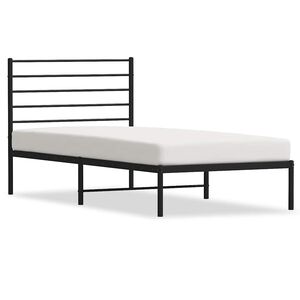 vidaXL sengeramme med sengegavl 80x200 cm metal sort