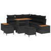 vidaXL Havesofa S&aelig;t 8 stk. 7-Antal s&aelig;der Sort Poly rattan