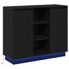 vidaXL LED Sideboard Sort eg 90 x 32 x 75 cm Konstrueret tr&aelig;