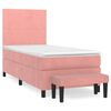 vidaXL kontinentalseng med madras 90x190 cm fl&oslash;jl pink