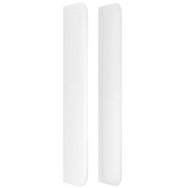 vidaXL sengegavl med kanter 203x16x118/128 cm kunstlæder hvid