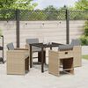 vidaXL Have Spisebordss&aelig;t 5 pcs Beige polyrattan