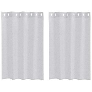 vidaXL Voile Gardin 2 stk. Lysegr&aring; 140 x 140 cm Polyester