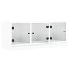 vidaXL tv-bord med glasl&aring;ger 102x37x42 cm hvid