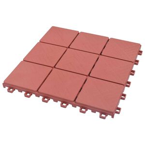 vidaXL Terrasse Flise 10 stk. R&oslash;d 30,5 x 30,5 x 2,2 cm Polypropylen