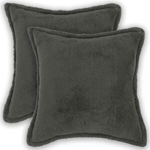 vidaXL Pudebetr&aelig;k 2 pcs HOUTEN M&oslash;rkegr&aring; 30 x 30 cm Boucl&eacute;