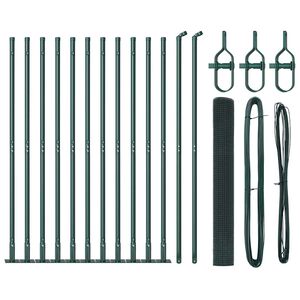 vidaXL Svejset Tr&aring;dhegn med Betonsokkel 25 x 1 m PVC-belagt st&aring;l Gr&oslash;n