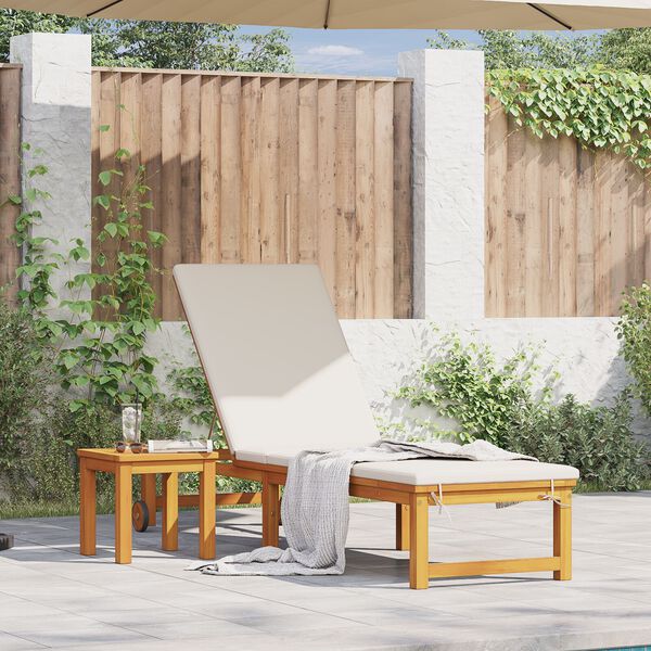 vidaXL Solstol 1-person Brun 53 x 202 x 89cm Massivt akacietræ