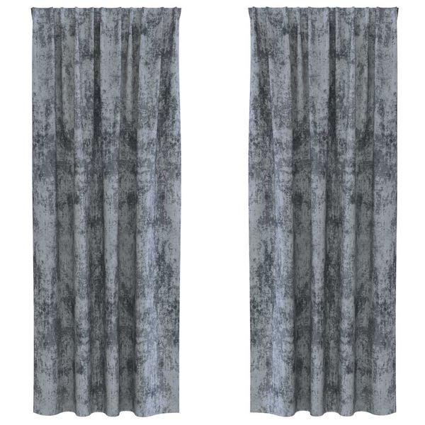 vidaXL Velour Gardiner med gardiner 2 pcs Sølvgrå 225 x 140 cm Fløjl