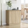vidaXL LED Sideboard Sonoma eg 71 x 34,5 x 75 cm Konstrueret træ