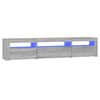 vidaXL tv-bord med LED-lys 195x35x40 cm gr&aring; sonoma-eg