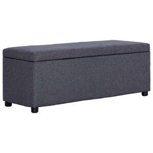 vidaXL b&aelig;nk med opbevaringsrum 116 cm polyester m&oslash;rkegr&aring;