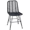 vidaXL Spisestuestol 2 pcs Sort 44.5 x 55 x 85 cm Rattan og Jern
