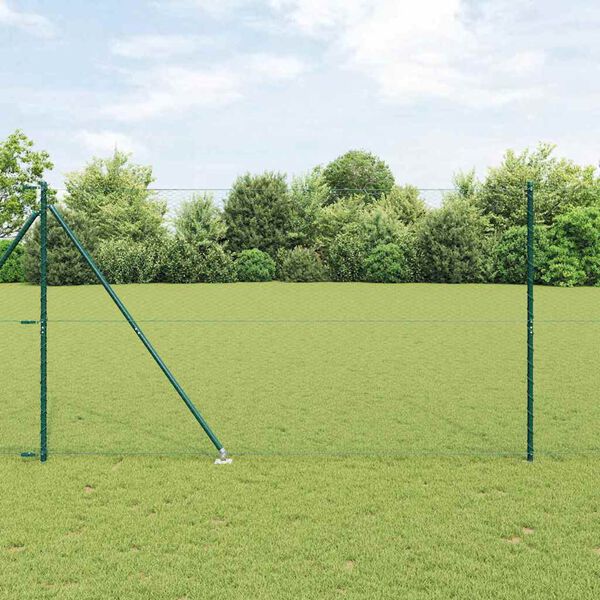 vidaXL Hegnsp&aelig;l Gr&oslash;n 10 x 1,6 m (25 mm net) St&aring;l og PVC