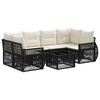 vidaXL Havesofa S&aelig;t 7 stk. Sort polyrattan