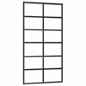 vidaXL skyded&oslash;r 102x205 cm sikkerhedsglas og aluminium sort