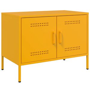 vidaXL tv-bord 68x39x50,5 cm st&aring;l sennepsgul