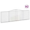 vidaXL buede gabionkurve 2 stk. 400x30x120/140 cm galvaniseret jern