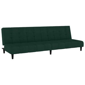 vidaXL 2-personers sovesofa fl&oslash;jl m&oslash;rkegr&oslash;n