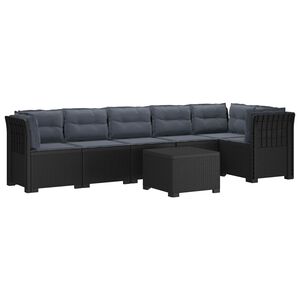 vidaXL 6-personers Have Sofa med Puder Rattan Look PP Antracit
