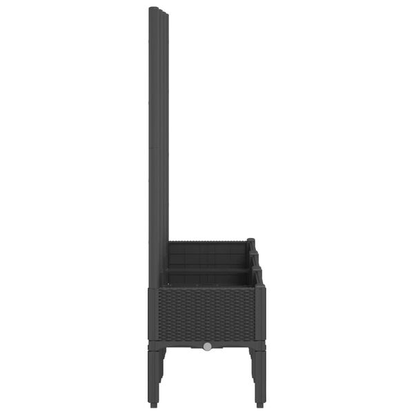 vidaXL plantekasse med espalier 120x40x142 cm PP sort