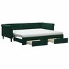 vidaXL daybed med udtr&aelig;k og skuffer 90x200 cm velour m&oslash;rkegr&oslash;n
