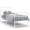vidaXL sengeramme med sengegavl og fodg&aelig;rde 75x190 cm metal hvid