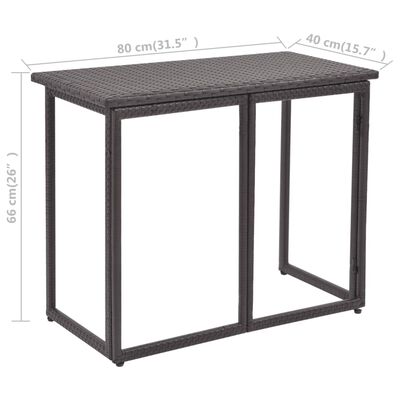 vidaXL foldbart udendørs spisebordssæt 5 dele stål polyrattan brun