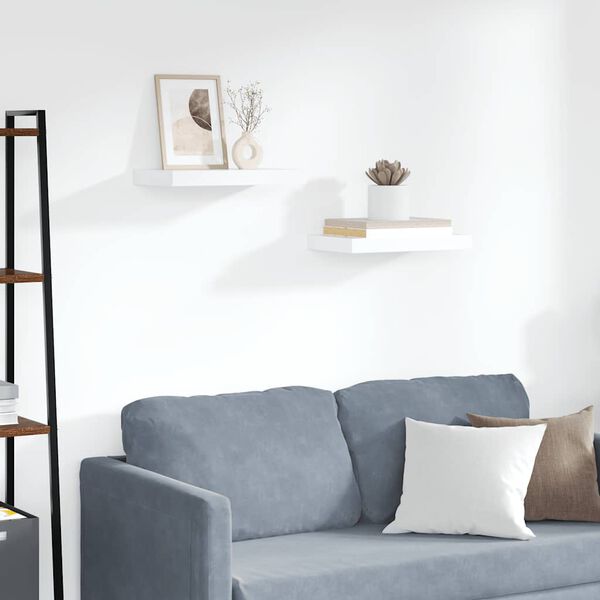 vidaXL v&aelig;ghylder 2 stk. 40x23x3,8 cm MDF hvid