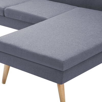vidaXL L-formet sofa i stofbetræk 186 x 136 x 79 cm lysegrå