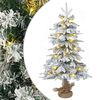 vidaXL Mini juletr&aelig; med sne 45 cm 25 LED'er Varm hvid PVC og PE