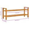 vidaXL skostativ med 2 hylder 100x27x40 cm massivt egetr&aelig;