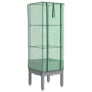 vidaXL h&oslash;jbed med drivhusovertr&aelig;k 40x40x140 cm rattan-look