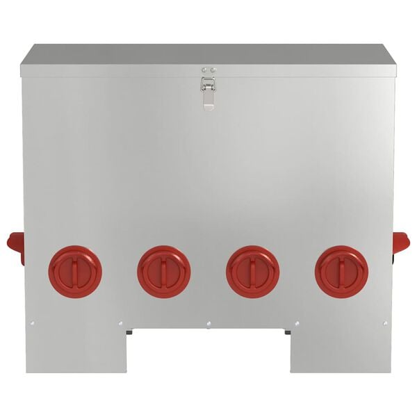 vidaXL Hønsefoder Sølv 60,5 x 29 x 51 cm Galvaniseret stål