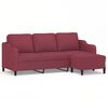 vidaXL 3-personers sofa med fodskammel 180 cm stof Vinr&oslash;d