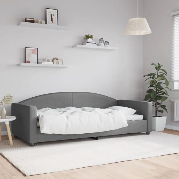 vidaXL daybed 90x200 cm stof mørkegrå