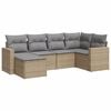 vidaXL sofas&aelig;t til haven 6 dele med hynder polyrattan beige