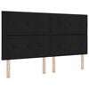 vidaXL LED Box Spring Bed med hovedg&aelig;rde Sort 180 x 200 cm Stof
